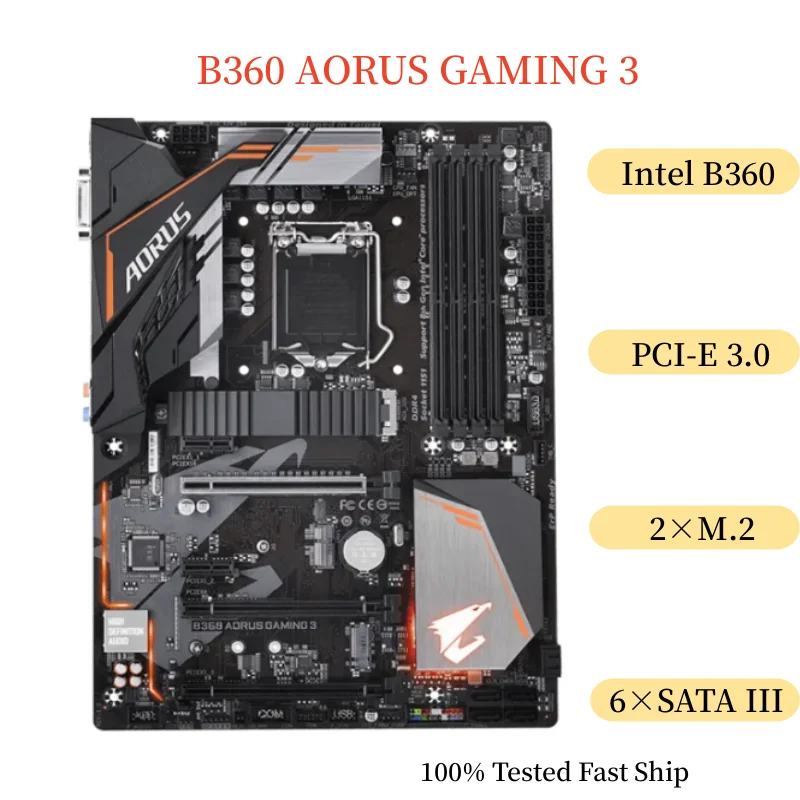 

For Gigabyte B360 AORUS GAMING 3 Motherboard 64GB LGA 1151 DDR4 ATX Mainboard 100% Tested Fast Ship