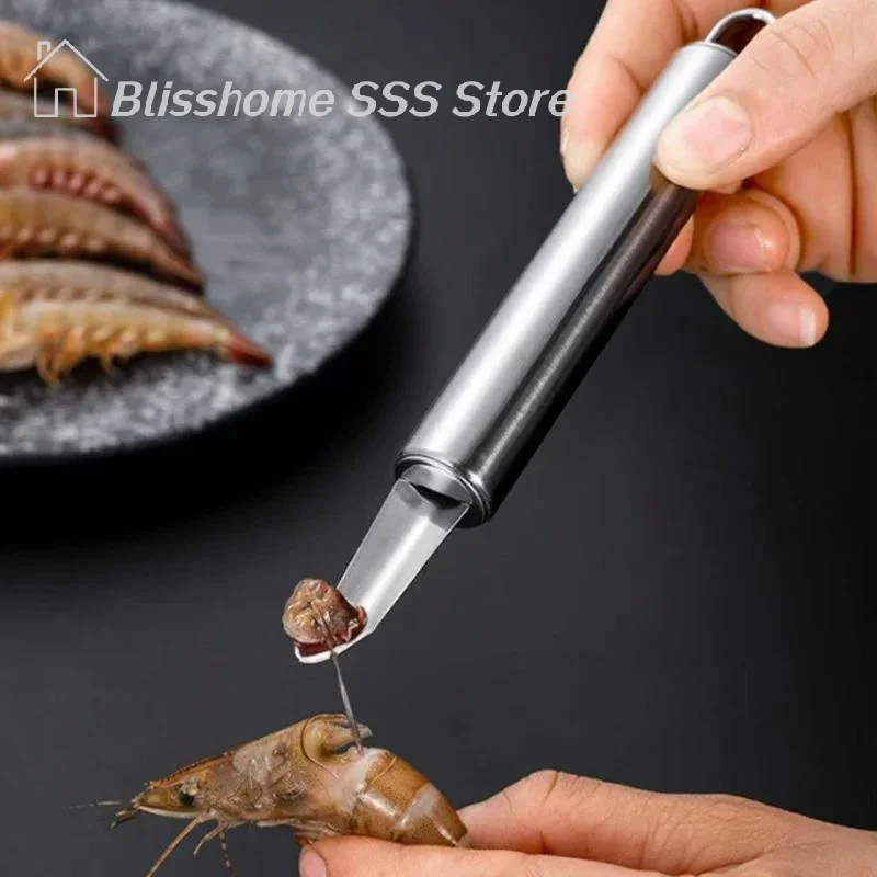 【S】Stainless Steel Shrimp Deveiner Tool With Sharp Tip Easy Grip Handle For Kitchen Seafood Processing Fruit Pitting