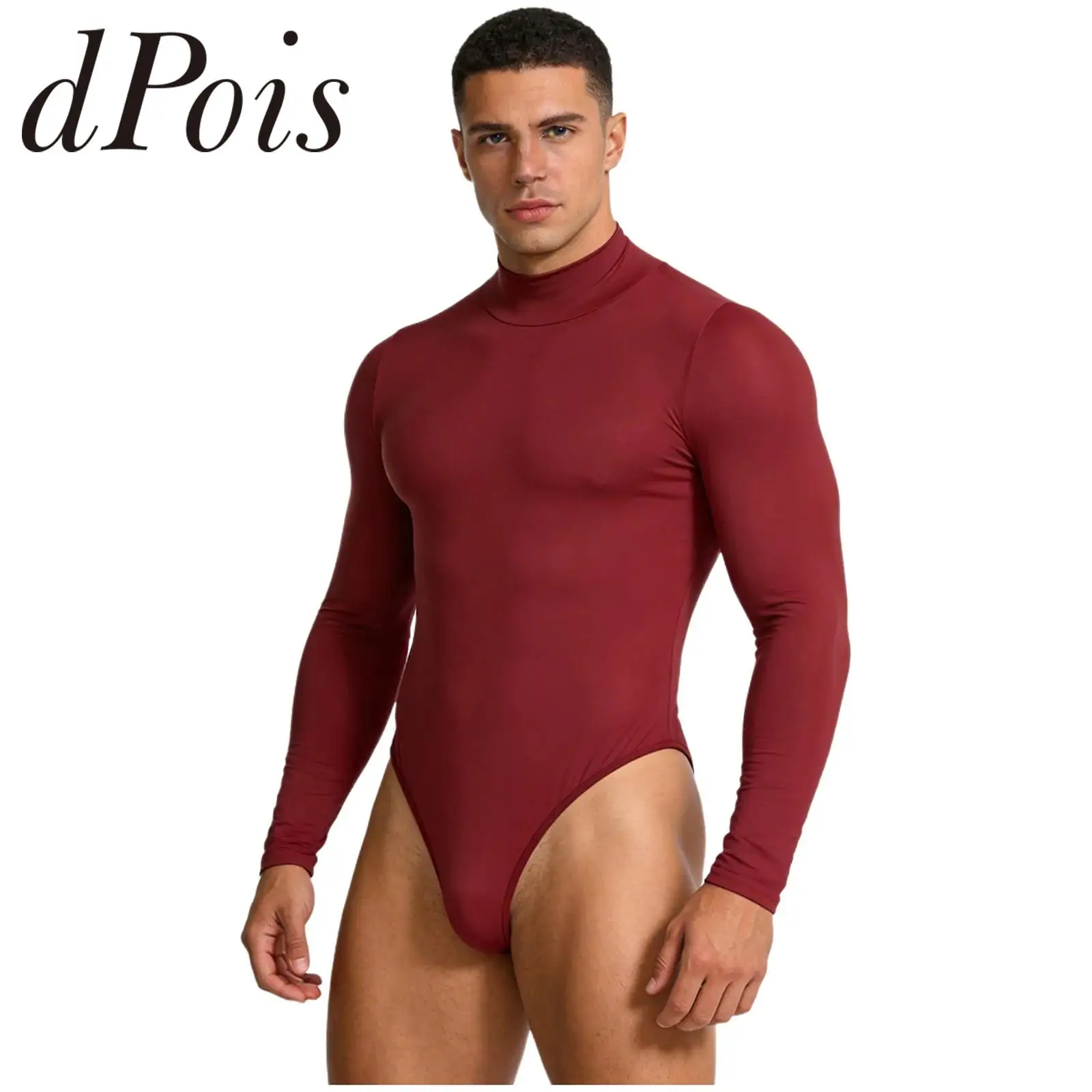 

Mens Swimwear Bodysuit Swimsuits Swimming Suits Long Sleeve Solid Color Leotard Beach One Piece Yoga Workout Gymnastics Jumpsuit