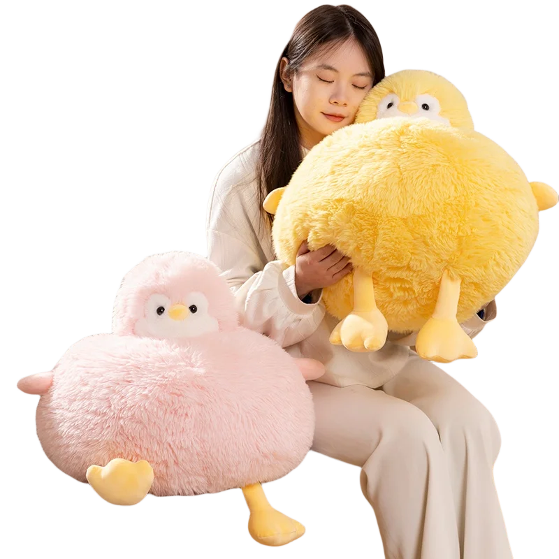 Fluffy Round Comfort Dundun Duck Long Plush Toys Sleeping Accompany Pillow Throw Creative Birthday Gift Home Sofa Decor Doll