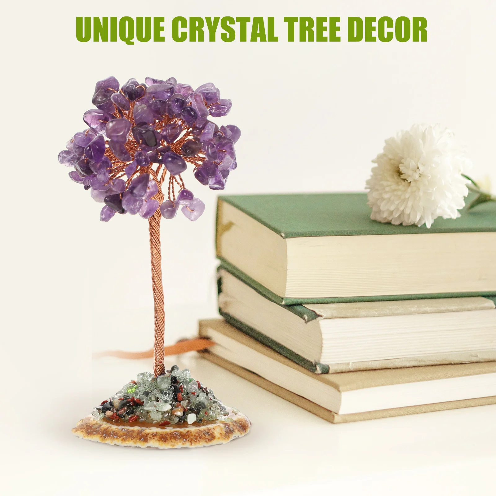 

Luxury Crystal Money Tree Ornament Desktop Fengshui Decor Home Office Good Fortune Gift Crystal Tree Bonsai Table Centerpiece