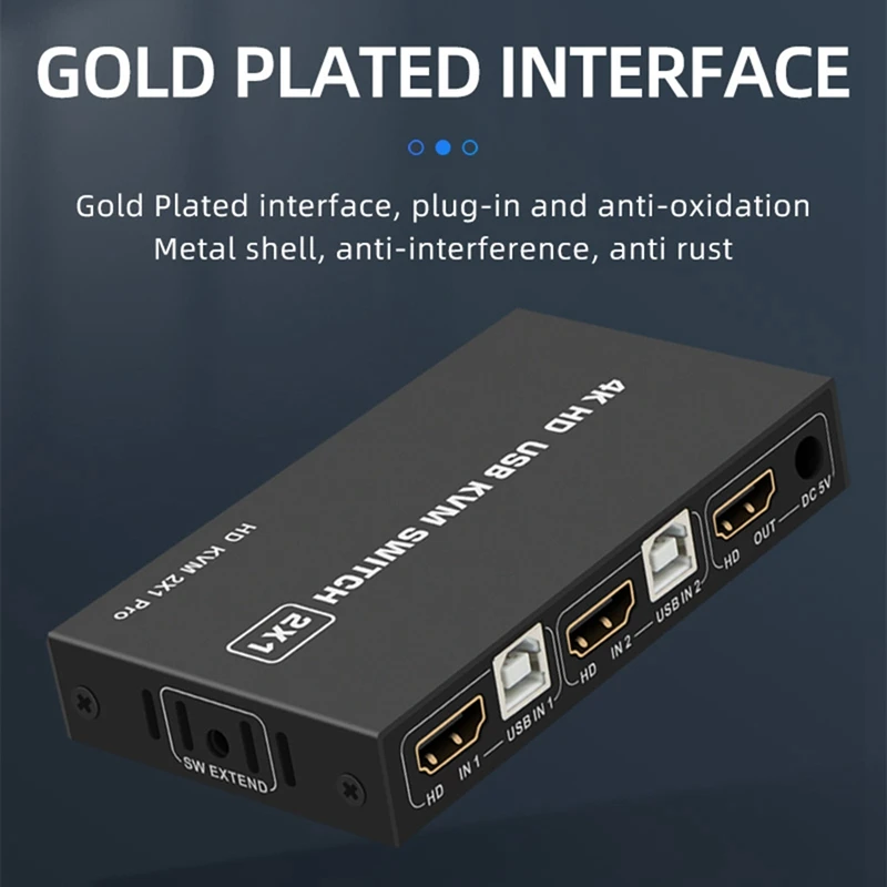 -Compatible USB KVM Switch with 3 Ports -Compatible Switch Splitter 4K 60HZ Desktop Controller Sharing Monitor-BCBW