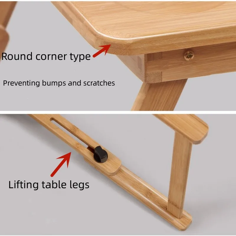 Escritorio plegable para ordenador portátil, bandeja para cama, sofá, mesa para escribir, 4 ángulos, ajustable, con portavasos