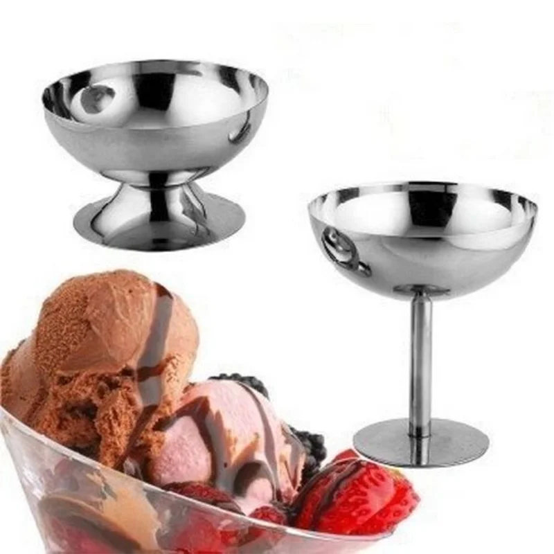 Stainless Steel Ice Cream Cups High Foot Short Foot Ice Cream Cup Champagne Cups