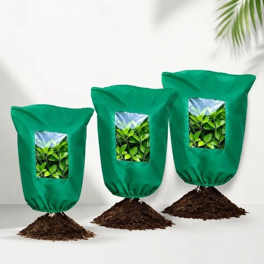 Non‑woven Plant Frost Protection Cover View Window Anti-Frost Plant Protection Bag Cold Resistant Breathable