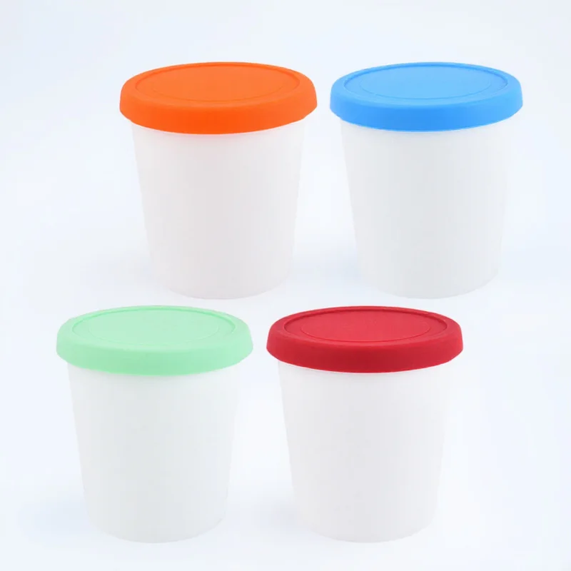 

Silicone Ice Cream Buckets Reusable Food Buckets Freezer Yogurt Bowls DIY Dessert Cups Storage Containers Kitchen Use