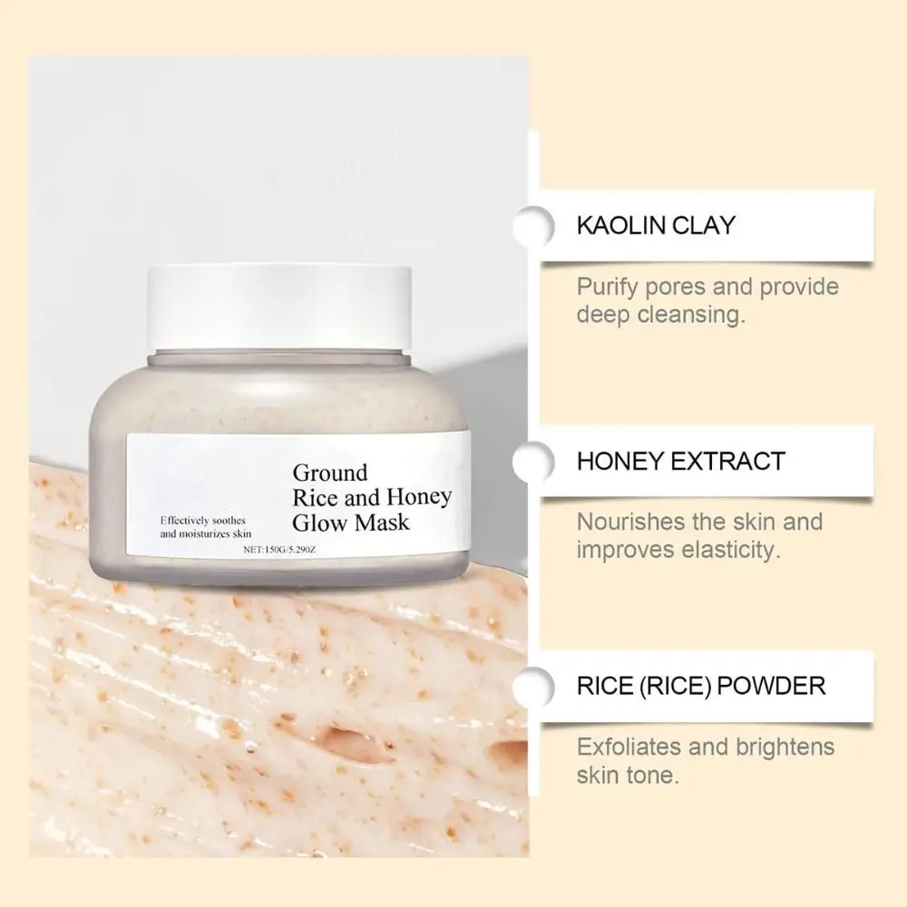 Hot Ground Rice Rice Face Masks Honey Glow Moisturizing Skin Care Pore Sebum Nourishing Face Cream for Face Care