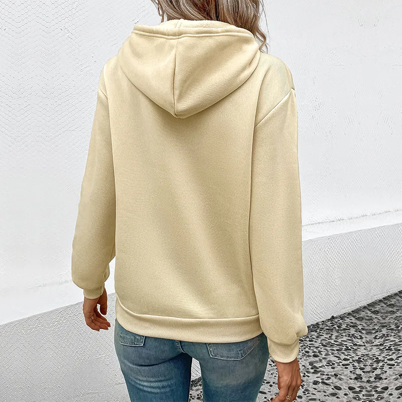 Hoodies Woman Clothing Sweatshirts Casual Pullovers Winter Warm Clothes Female Pocket Long Sleeve Solid Hooded Shirt Outerwear