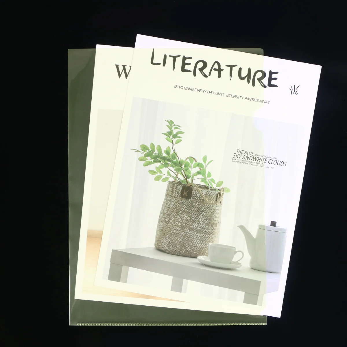 

30Pcs Transparent L File Folder A4 Document Expanding Wallet Plastic Convenient Document Organizer Stationery Holder