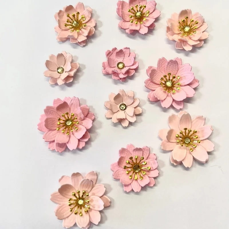 Kwiat Sakura wykrojniki do metalu dla majsterkowiczów Scrapbooking papierowe karty do albumu dekoracyjne rzemiosło wytłaczanie wykrojniki