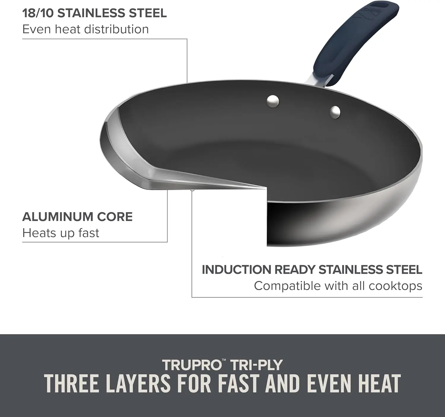 طقم أواني طهي من الفولاذ المقاوم للصدأ مكون من 10 قطع مع أغطية مصفاة - أسود