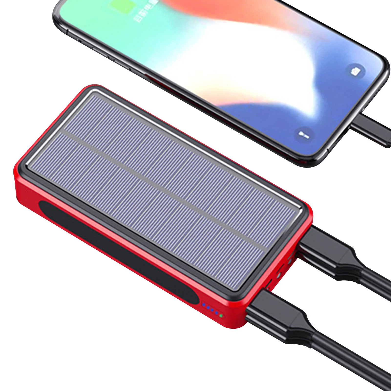 Solar Charger Power Bank Sturdy Battery Backup Charger Solar Panel Charger High Capacity Solar Charger For Phones Tablets Hiking