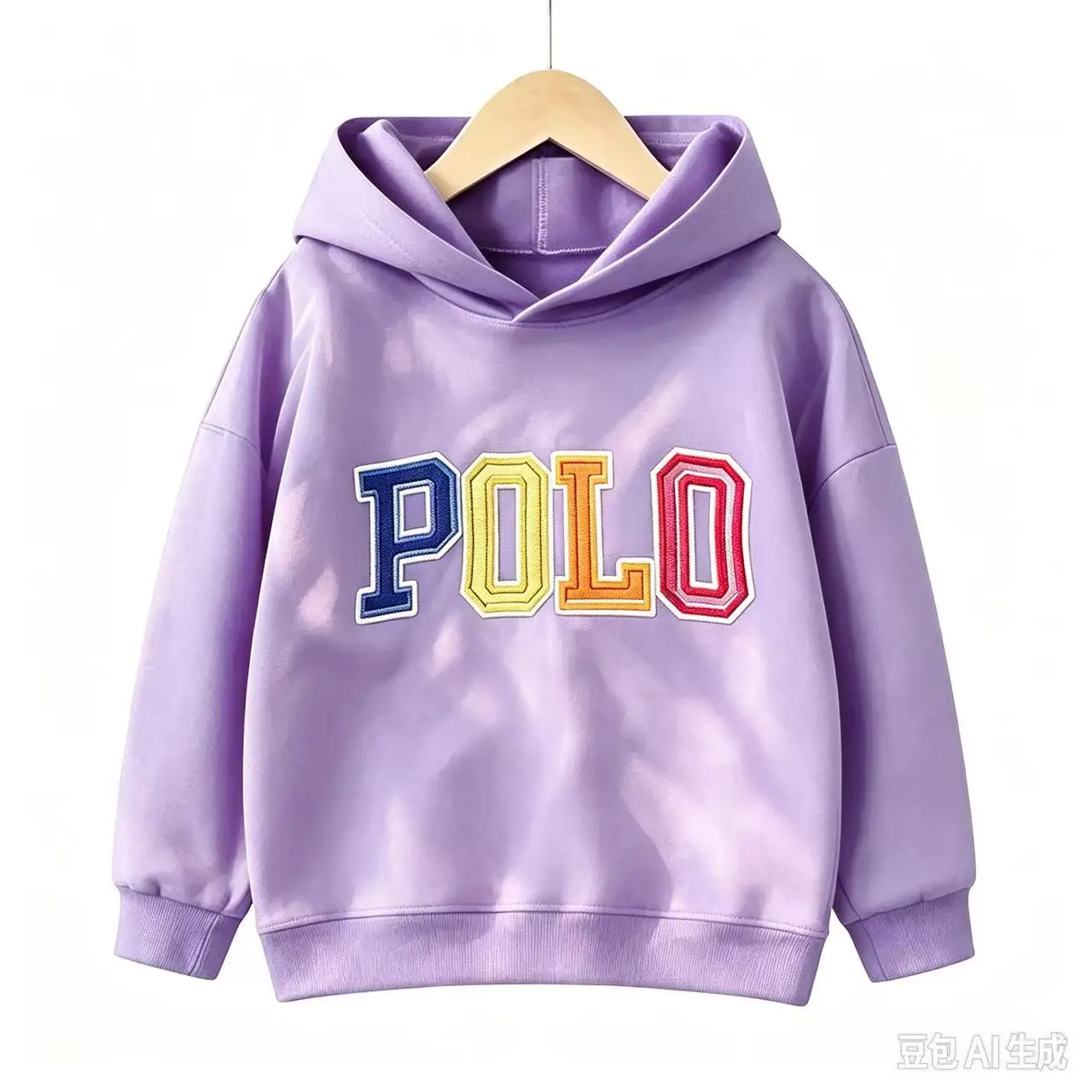 Children's 2-Piece Sportswear Set: Colorful Printed Polo-Style Hoodie & Joggers — Casual Autumn/Winter Hooded Athletic Set for B