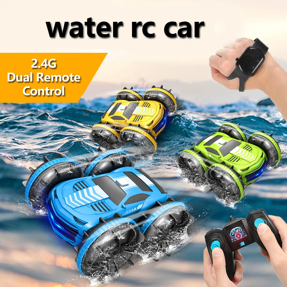 2 In 1 Rc Car Toy Water Tank 2.4G Remote Control Waterproof Stunt Car 4wd Vehicle Amphibious Auto Toys for Kids Boy Girl Gifts