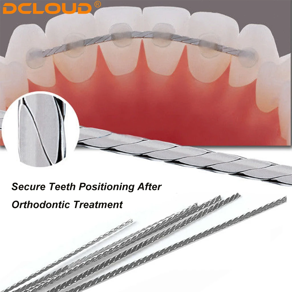 10 Stück/Packung Dental Kieferorthopädie Lingual Retainer Draht Edelstahl Flach Twist Drähte Gerade Zahnarzt Materialien Ortho Bracket – Detail 5