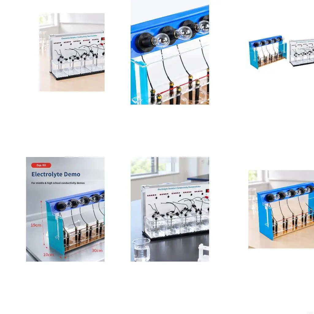 Electrolyte Solution Experiment Demonstrator Apparatus with Connected Electrodes for Guided Observation and Classroom 896C