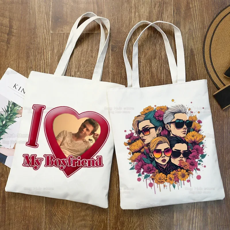 Tokio Hotel Group Music Shopping Bag Canvas Bags Shopper Jute Foldable Reusable Cabas Shopper Canvas
