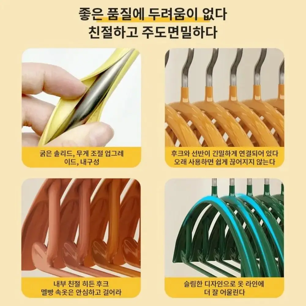 5PCS Impregnated Semi-round Coat Hanger Seamless Storage Thick Clothes Brace Non-slip Stainless Steel Clothes Hanging Adult image 4