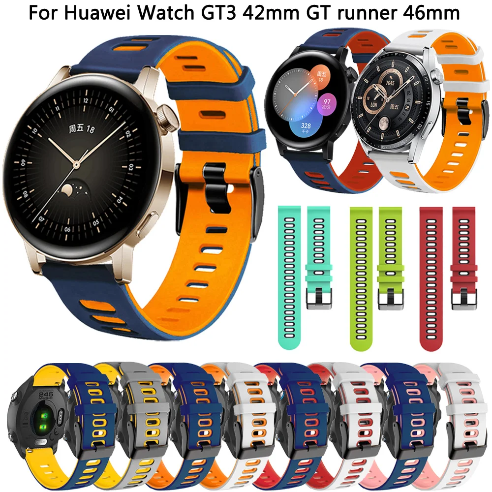 20 22mm Wrist Strap Wristband Replacement For Huawei Watch GT3 GT 3 42 46mm Smartwatch Silicone Bands GT 2 GT2 Pro Bracelet Belt