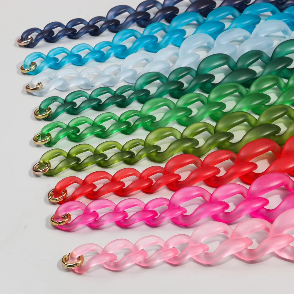 Trend ige Acryl große klobige Choker Kette Halskette für Frauen böhmischen Harz Glieder kette Anhänger Halsketten Mode Schmuck Geschenk – Detail 3