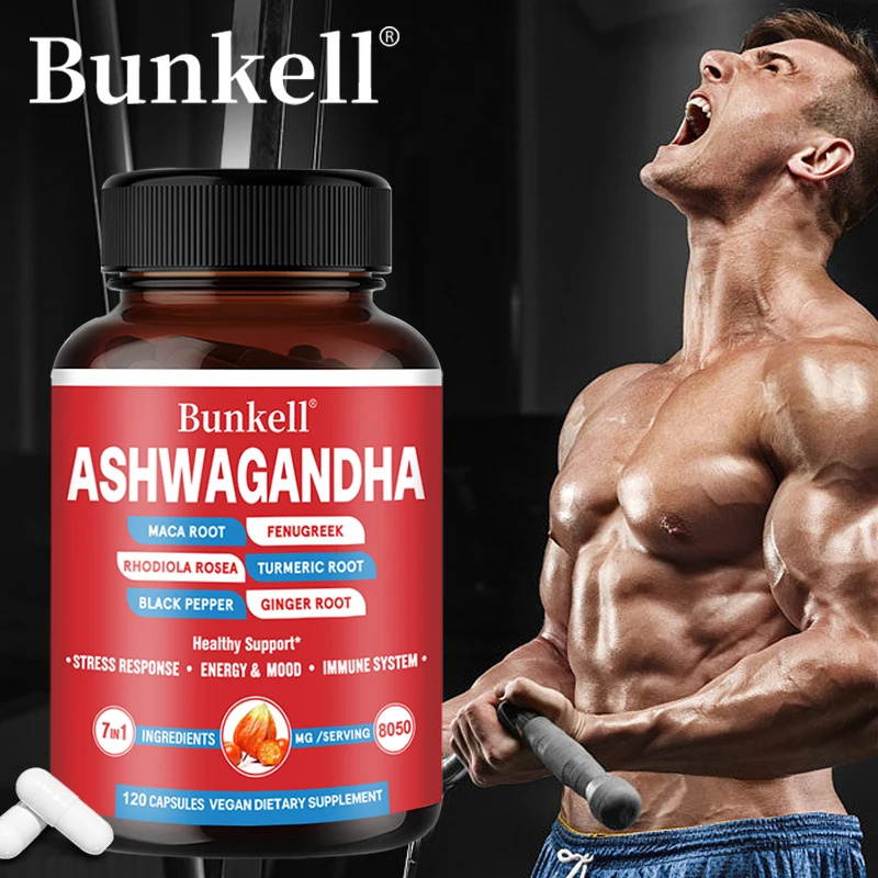 Ashwagandha Extract Capsules - Helps with Muscle Growth, Improves Endurance, Relieves Stress and Mood, Promotes Overall Health