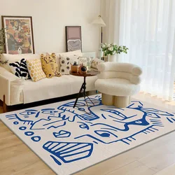 Alfombra geométrica de líneas irregulares para sala de estar, cómoda, suave y esponjosa, decoración moderna del hogar, estética IG