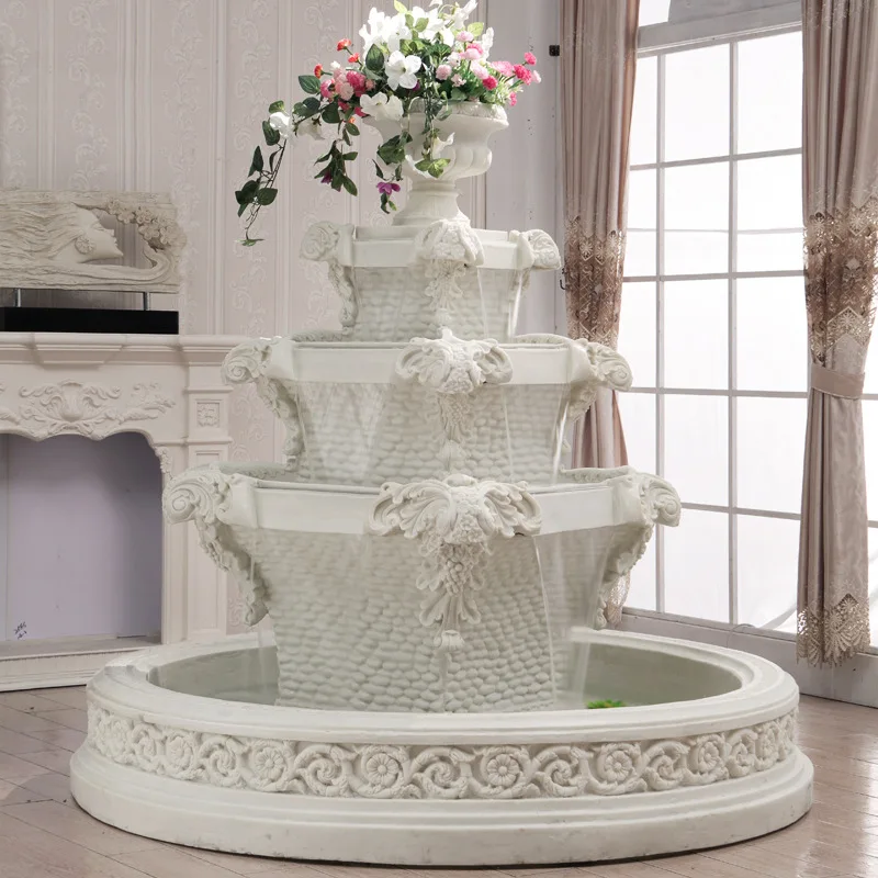 YY- European-style flowing water handicrafts Large rockery flowing water fountain Floor-to-ceiling ornament fountain