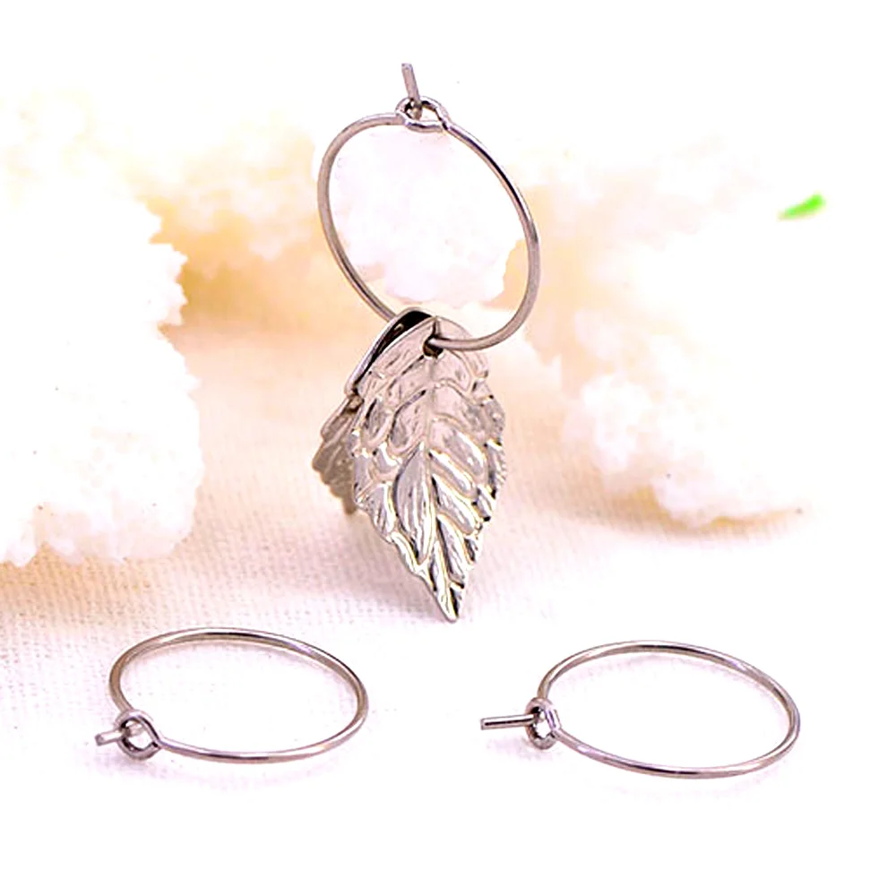 24 Uds. De aros de alambre circulares grandes de acero inoxidable de 15/20/25/30/35/40/45/50MM, pendientes colgantes DIY, accesorios para hacer joyas