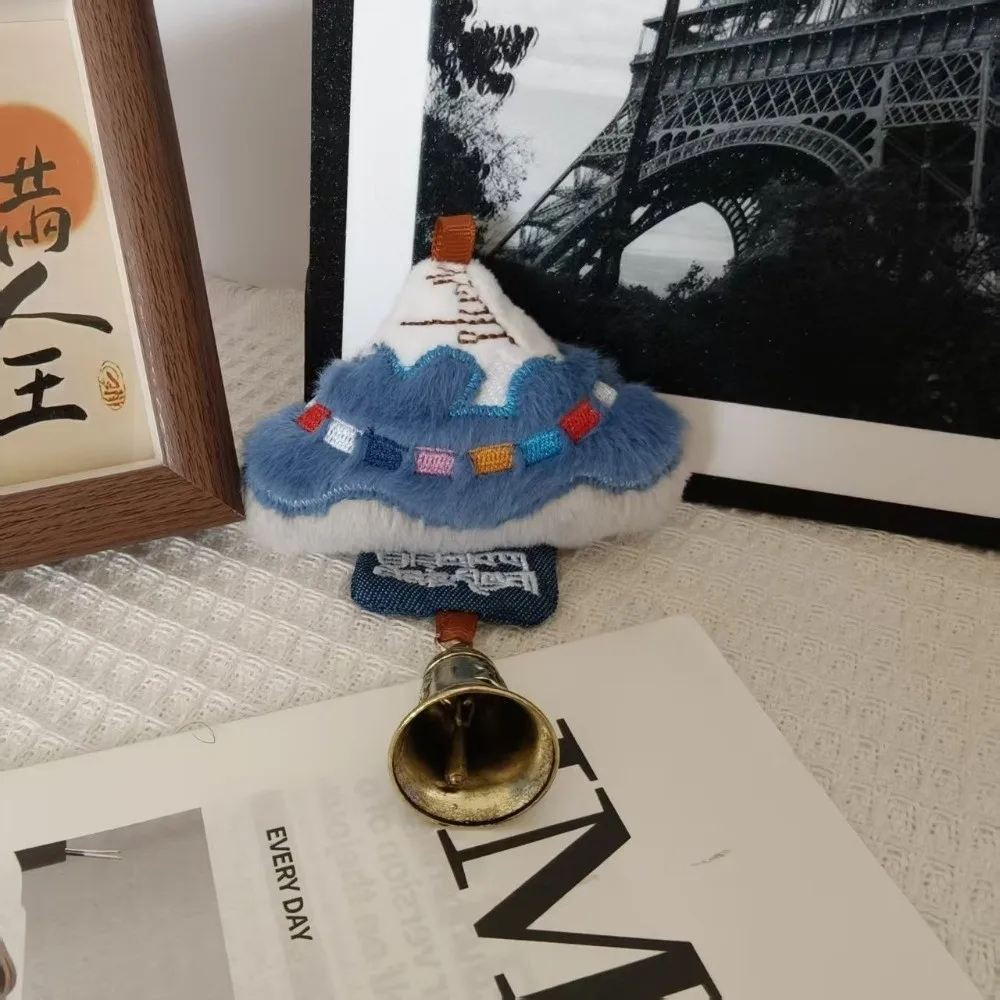 Nice Collection Golden Sunrise Plush Keychain Golden Peak Sunlit Snow Mountain Bag Charm Plush Creative Bag Pendant Cultural
