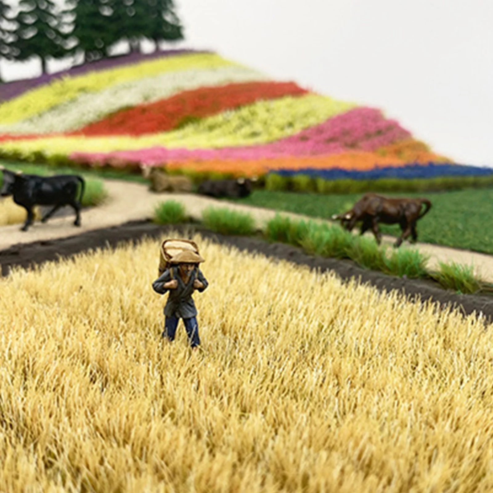 Modèle d'herbe statique en plastique, décor de blé, Table de sable, Simulation de paysage de paddy, modèle d'échelle d'apparence d'herbe réaliste