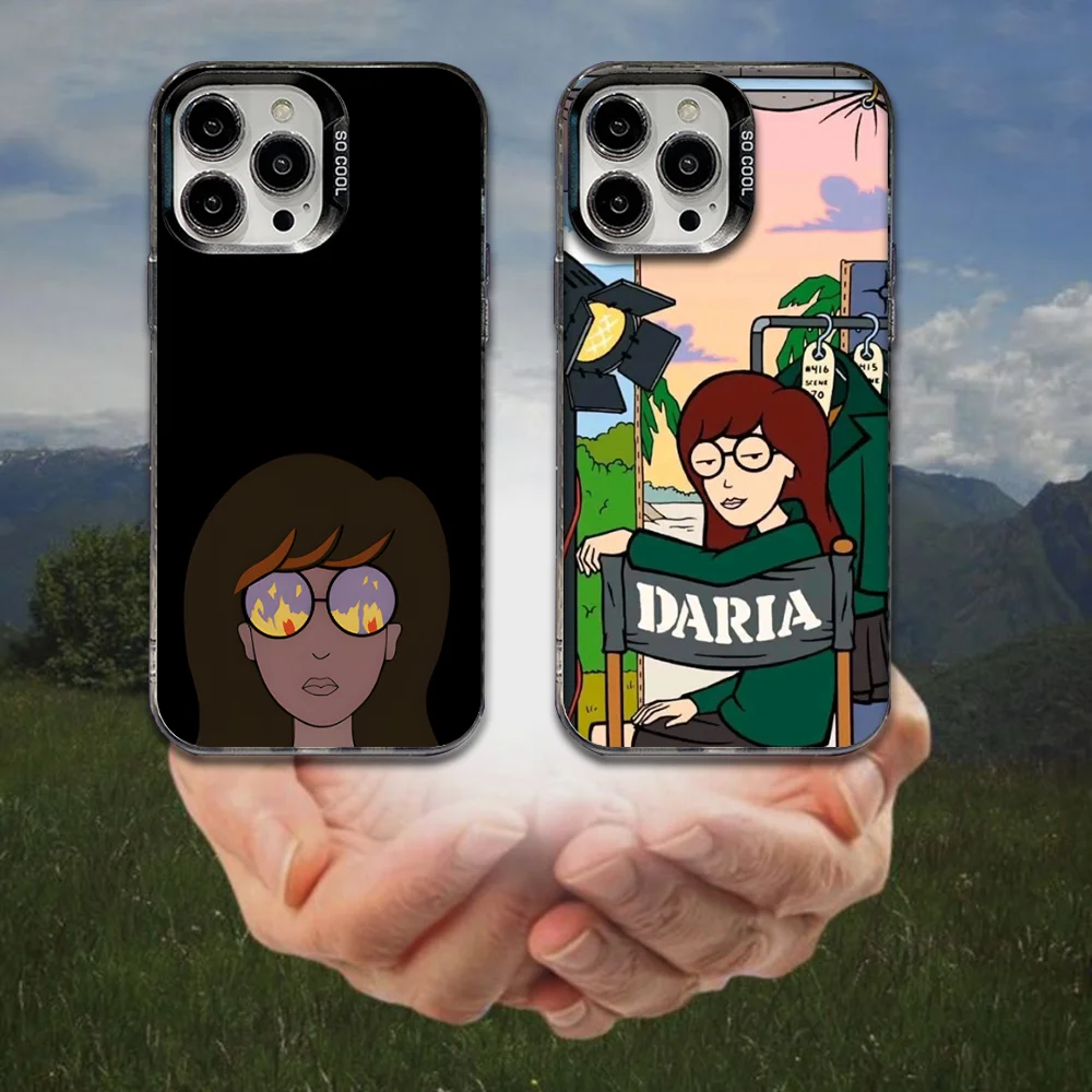 

D-Daria Cartoon Phone Case For iPhone 16,15,14,13,12,11,8,7,Pro,Max,Plus,Mini,XS,SE Anti Fall Black Matte Hard