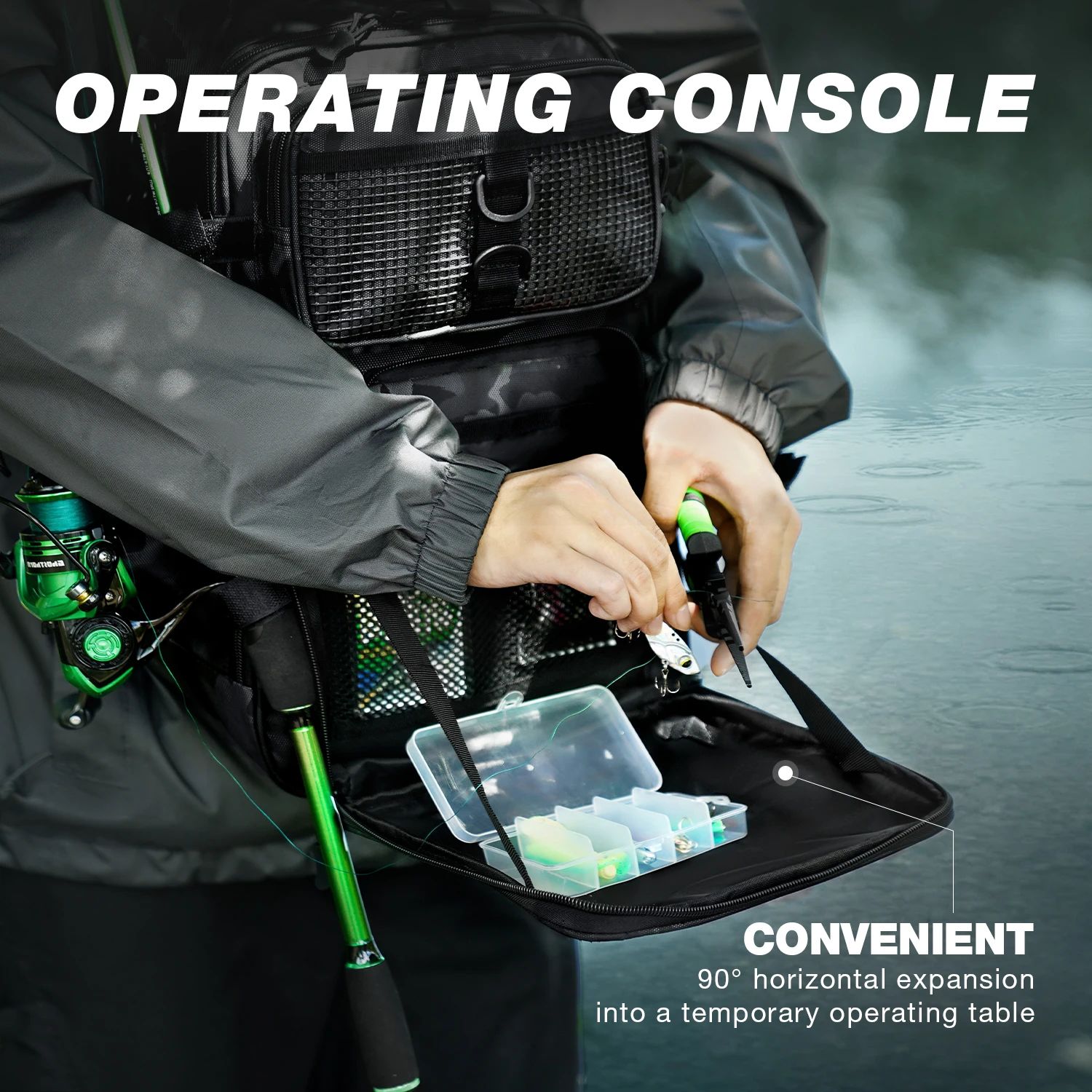 TPU-Angelgerät-Rucksack – Angelausrüstungstasche mit großem Fassungsvermögen und Schultergurten, robuster Tackle-Aufbewahrungsrucksack für Angler