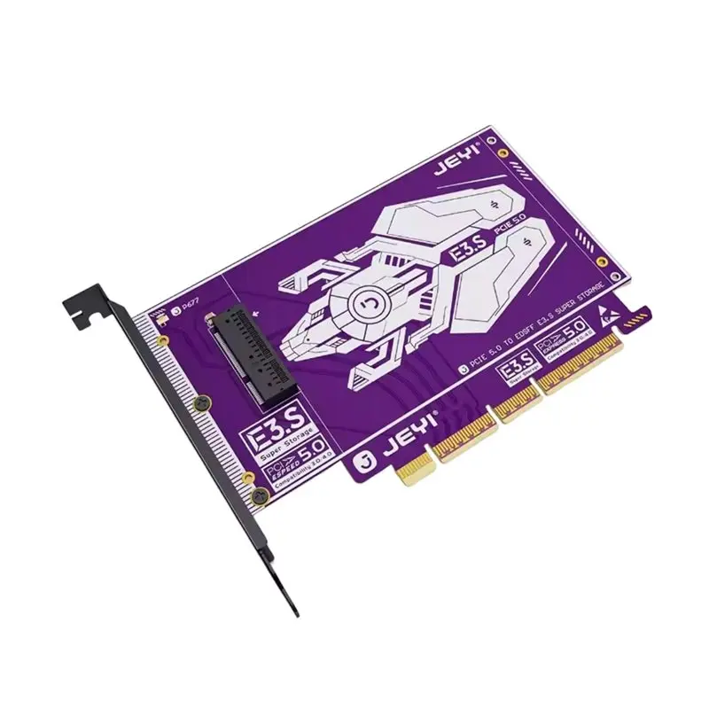 JEYI Pcie 5.0 EDSFF E3. S Adapter Card For Nvme SSD Expansion 128Gbps Supports X4/X8/X16 Slots For Desktop