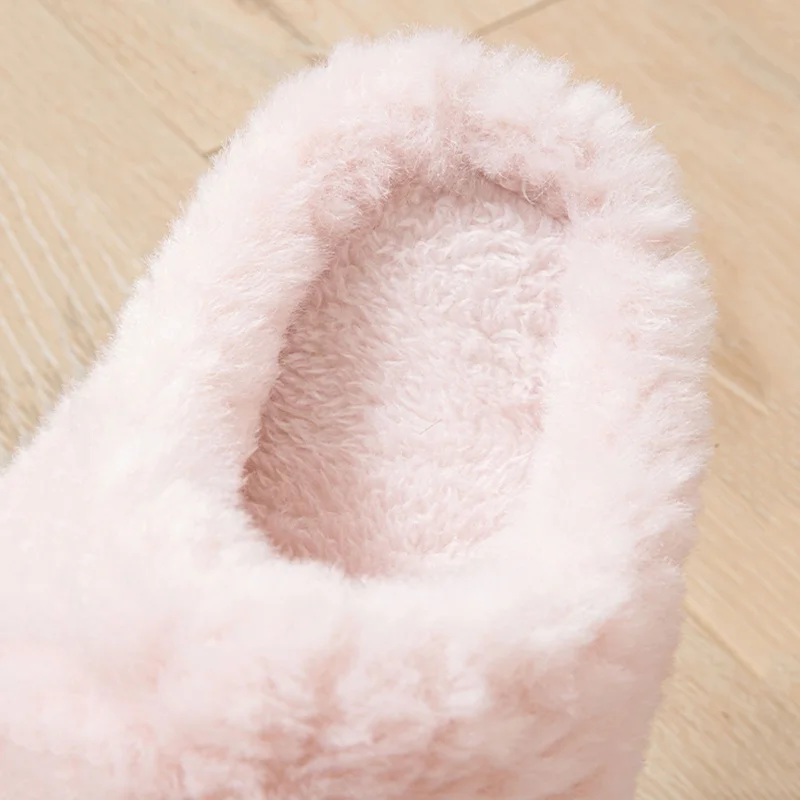 Cute Cartoon Decorat Fluffy Fur Indoor Slippers Women Winter 2026 Comfort Cloud Thick Sole Home Slippers Warm Plush Pink Slides - view 3