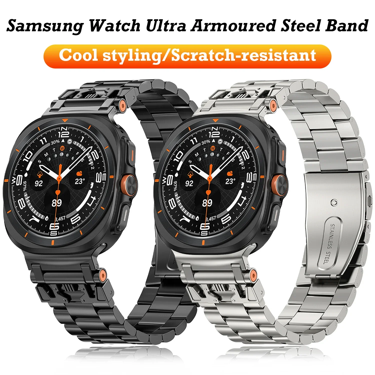 No Gaps Stainless Steel Band For Samsung Galaxy Watch Ultra 47mm Metal Strap For GALAXY ULTRA 47MM Sports Bracelet Correa