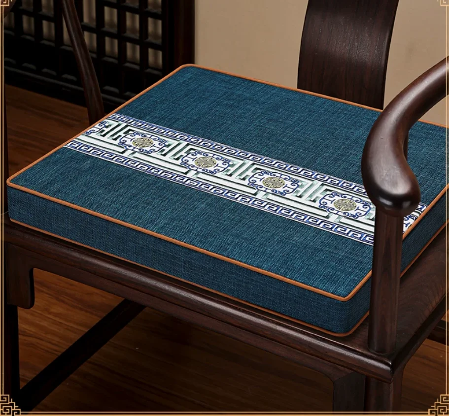 New Chinese Style Chair Cushion, Mahogany Sofa Chair Pad, Tea Chair Seat Cushion, Solid Wood Round Chair & Taishi Chair Mat