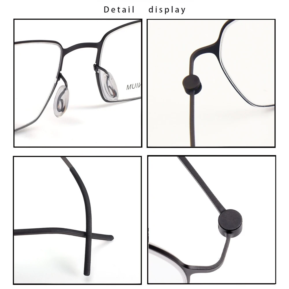 Occhiali retrò in titanio: naselli ergonomici, tempio flessibile, 6 opzioni di colore