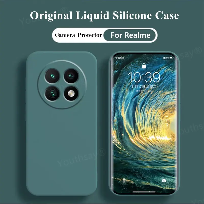 For Realme 13 Pro Plus Case Cover Realme 13 Pro+ Plus Fundas Coque Soft Original Liquid Silicone Phone Bumper Realme 13 Pro Plus