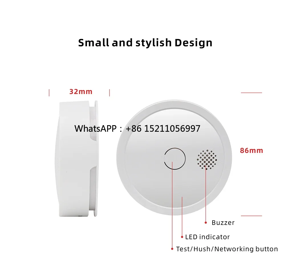 Detector Brandalarm Rookmelder Met 14604 Rookmelder Gekoppeld Slimme Rook