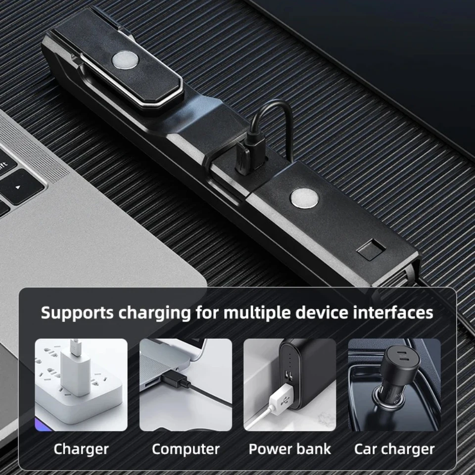 Rechargeable LED Flashlight Work Light with Magnet & Hook, Waterproof for Job Site Security Night Work Outdoor Camping Emergency