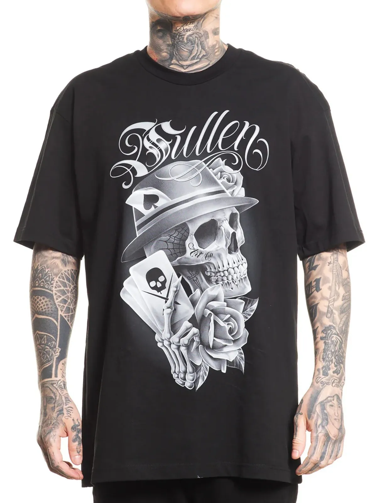 Sullen Men's Getting Played Short Sleeve Standard T-shirt Skull Rose Poker Tee