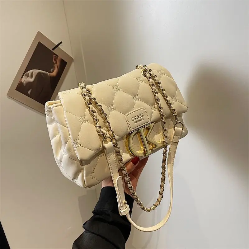 디자이너 스타일 가방 - 2025년 신모델. 고품질, 싱글 숄더, 패셔너블한 다이아몬드 모양 체인, 다용도 크로스백.