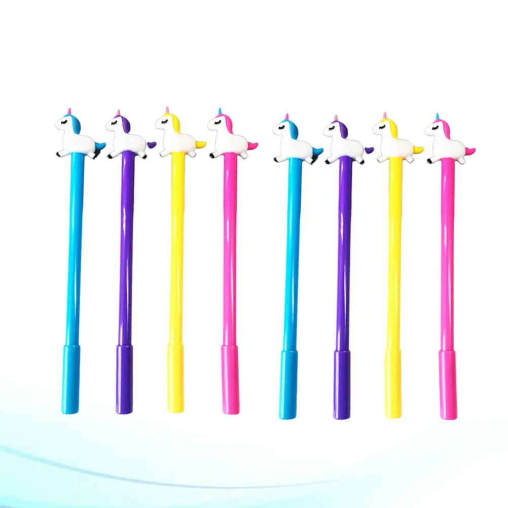 8Pcs Gel Pens Smooth Gliding Fine Point Wear Resistant Creative Black Ink Pen for Students and Professionals