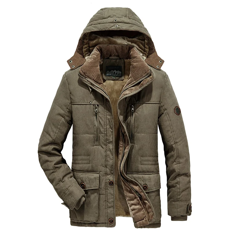 Parka gruesa con capucha a prueba de viento para hombre, abrigo de marca de moda, Parka informal clásica, talla 6XL, invierno, 2022