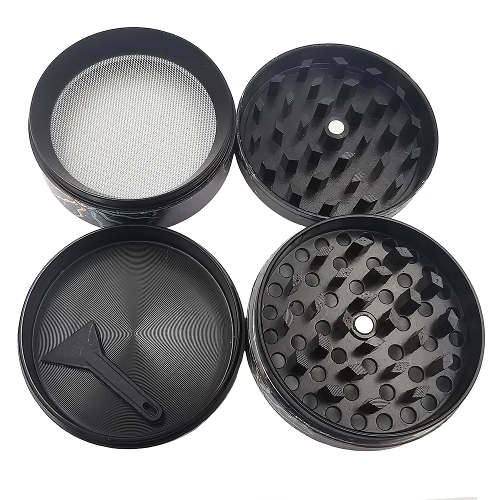 2023 Metal Grinder Herb 4 Layer 50MM 2 Inches Smoke Acceesories Pattern Gift Sun Moon