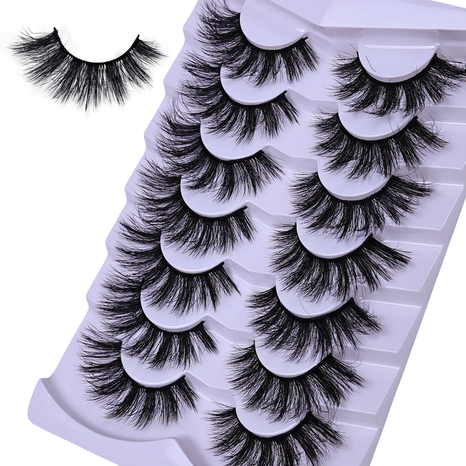 7 أزواج من الرموش الصناعية الرقيقة ثلاثية الأبعاد للرموش الصناعية الدرامية الرموش الصناعية الفوضى رموش سميكة رقيق للاستخدام في المنزل