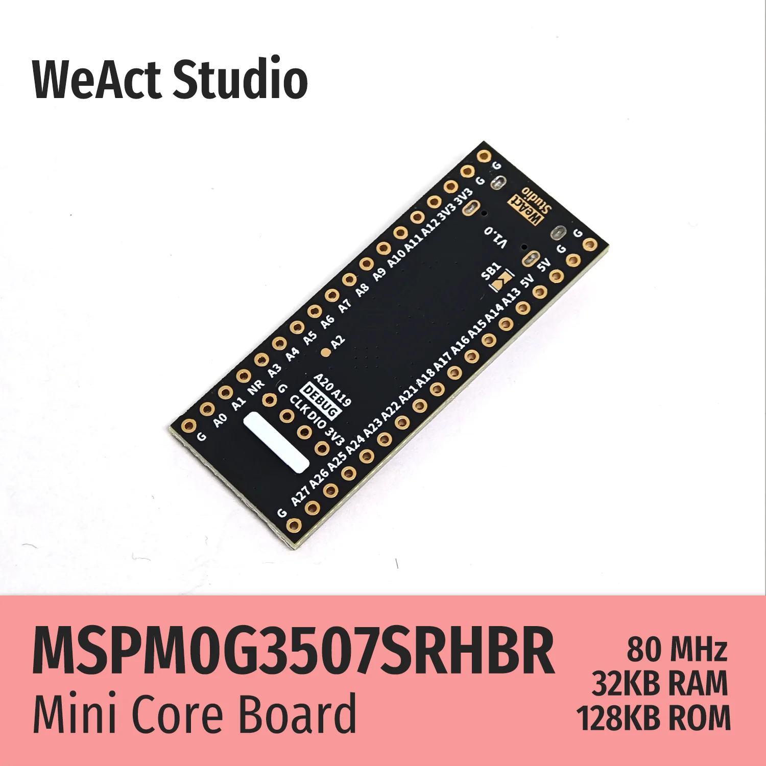 WeAct MSPM0G3507 MSPM0G3507SRHBR MSPM0 G3507 Placa central Placa de demonstração 128KB Flash 32KB SRAM