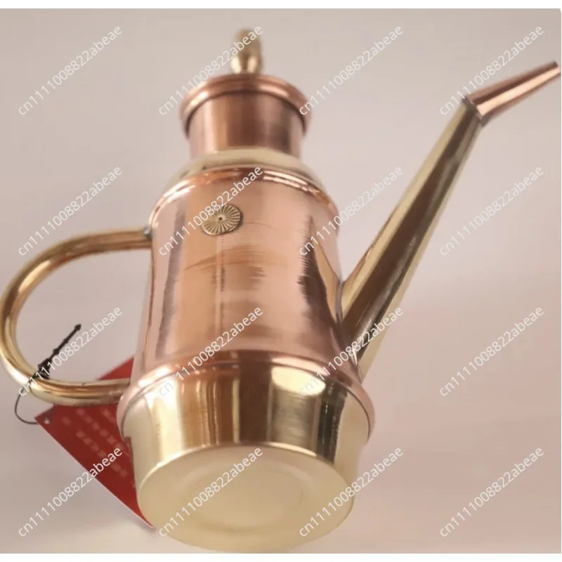 Traditional Italian Handmade Copper Oil Pot - Commercial Pizza Oven Oil Dispenser for Bakeries & Pizzerias
