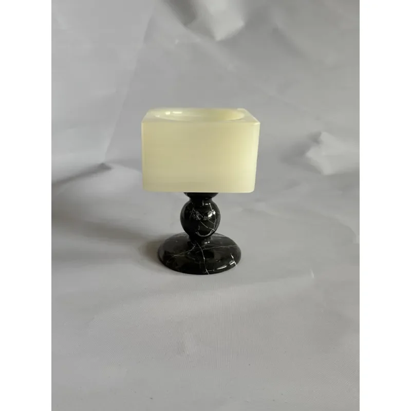 Minimalist Marble Jade Fusion Vase Light Luxury Home Decor Small Floral Arrangement Candlestick for Modern Living Room Table