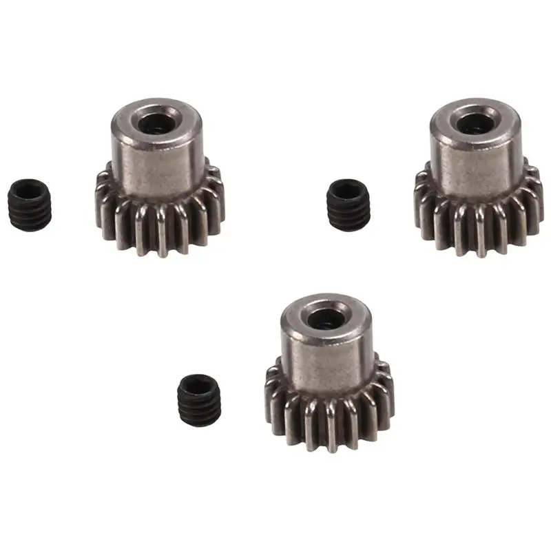 ABWZ-3PCS 3.175Mm Shaft Steel Pinion Motor Gear 32DP 48DP 64DP M0.6 For 1/10 1/8 RC Car 3650 3660 Parts Accessories 17T